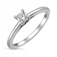 Помолвочное кольцо R01-SOL38-025-G2-М13274 из белого золота, гладкое