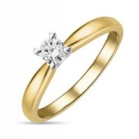 Помолвочное кольцо R01-SOL35-025-G2-М13275 из желтого золота, гладкое