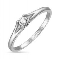 Помолвочное кольцо R01-SL06-015-G2-М13277 из белого золота, гладкое